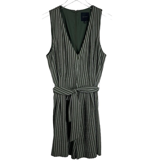ALEX MARIE Green Striped V-Neck Romper Sleeveless Plus Size 14 - Picture 1 of 7